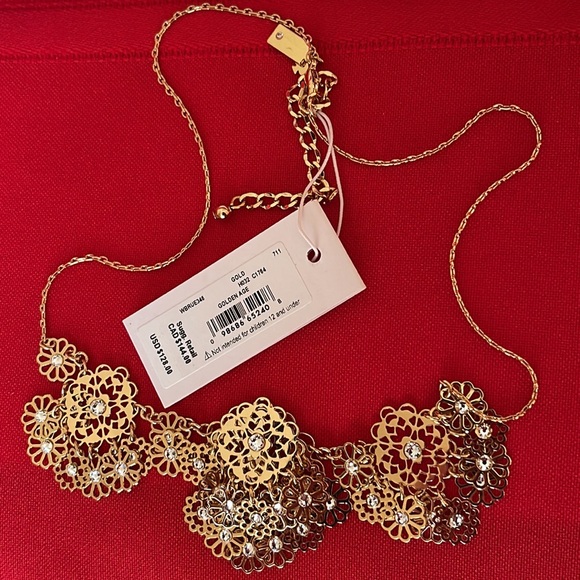 NEW KATE SPADE GOLDEN AGE CRYSTAL FLOWER NECKLACE MINT - Picture 6 of 14